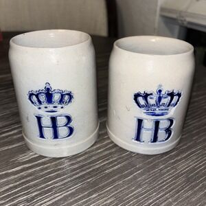 Vtg HB Hofbrauhaus Munchen Beer Stoneware Stein Made in Germany 0.25L Handmade